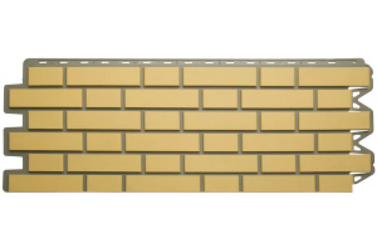 Фасадные панели Панель кирпич клинкерный (жёлтый), 1,22 х 0,44м